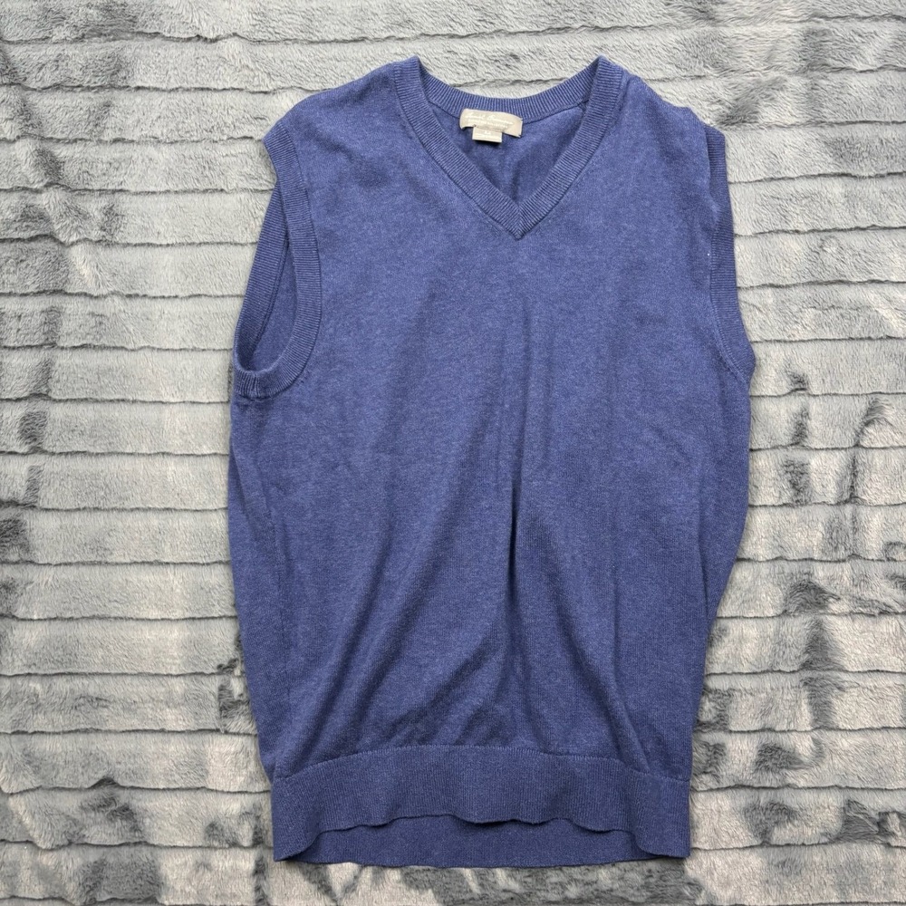 Daniel Cremieux Signature Blue 100% Supima Cotton V-Neck Sweater Vest Mens M